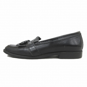 イヴサンローラン YVES SAINT LAURENT レザー タッセル ローファー シューズ 靴 25.5cm 黒 ブラック メンズ♪９