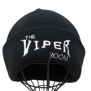 THE VIPER ROOM ザ・ヴァイパールーム ロゴ刺? ニットキャップ 帽子 ビーニー 黒 ブラック F フリーサイズ 1026 STK メンズ