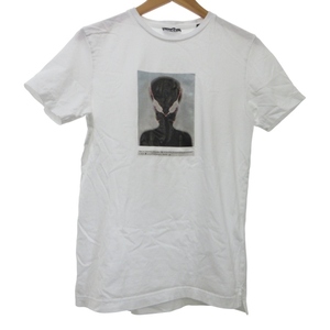 ディーゼル DIESEL 近年モデル プリント ロゴ刺繍 Tシャツ カットソー 半袖 白 ホワイト XS 1105 メンズ