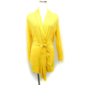  Comme Ca Ism COMME CA ISM cardigan knitted long ribbon high gauge long sleeve F yellow yellow /NT23 lady's 
