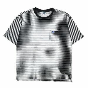 ラコステ LACOSTE EXCLUSIVE EDITIO 鹿の子 ワッペン Tシャツ カットソー ボーダー 半袖 白 ネイビー 4 レディース