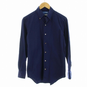 メーカーズシャツ カマクラ MAKER'S SHIRT 鎌倉 LENO CLOTH ボタンダウンシャツ カジュアル 長袖 15.5 S-M 紺 ネイビー