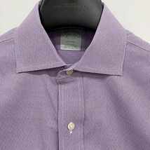 ブルックスブラザーズ BROOKS BROTHERS 美品 コットンシャツ カジュアル 総柄 長袖 紫 パープル 15 1/2 約S-M 1118 メンズ_画像3