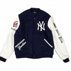 美品 PRO STANDARD プロスタンダード ニューヨークヤンキース バーシティジャケット スタジャン アウター New York Yankees ネイビー