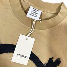 未使用品 23SS ヴェトモン ベトモン VETEMENTS ダブル アナーキー ロゴプリント Tシャツ トップス 半袖 ベージュ UE63TR501C_画像3