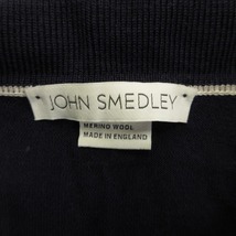 ジョンスメドレー JOHN SMEDLEY ニット ロング ポロシャツ セーター 長袖 エクストラファインメリノウール ボタンレス M ネイビー メンズ_画像5