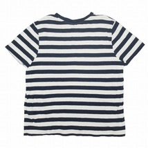 ポロ ラルフローレン POLO RALPH LAUREN ロゴ刺繍 ボーダー Tシャツ カットソー トップス 半袖 コットン サイズXL 紺 ネイビー 白 ホワイト_画像2