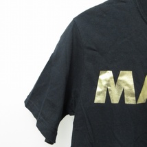 Microdsgn 美品 Tシャツ カットソー 半袖 MACRO 金プリント 黒 ブラック S 1125 STK メンズ_画像4