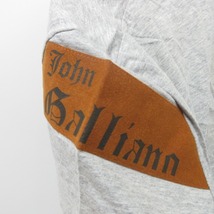 ジョンガリアーノ JOHN GALLIANO Tシャツ カットソー 半袖 Vネック 英字 総柄 イタリア製 グレー M 1125 STK メンズ_画像5