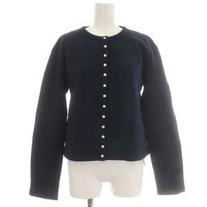  Agnes B agnes b. cardigan sweat reverse side nappy cotton long sleeve T1 navy navy blue /*G lady's 