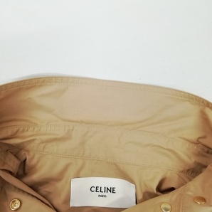 セリーヌ CELINE 2R32A992M エディ期 LES GRANDS CLASSIQUES シャツ ワンピース ドレス 半袖 ガーメントケース付 34 ベージュ レディースの画像6