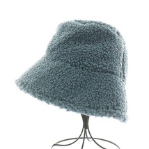 未使用品 ヴァンパルマ VANPALMA バケットハット 帽子 ボア ロゴ 水色 ライトブルー /AN1 レディース_画像1