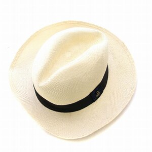 エクアアンディーノ ECUA ANDINO HATS 帽子 中折れ帽 パナマ帽 リボン ロゴ XL ベージュ 黒 ブラック /XZ ■GY18 メンズ