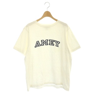 アメリカーナ AMERICANA Deuxieme Classe取り扱い 22SS AMEY Tシャツ カットソー 半袖 ロゴ プリント オフホワイト 紺 ネイビー