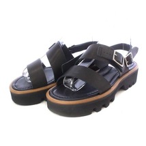 オーラリー AURALEE Leather Belt Sandals Made By foot the coacher サンダル プラットフォーム ストラップ レザー 5.5 黒_画像1