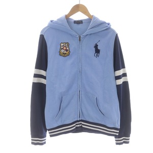  Polo Ralph Lauren Parker jacket Zip up hood sleeve line Logo big po knee XL 170cm light blue navy blue white 323786400001 /SI34