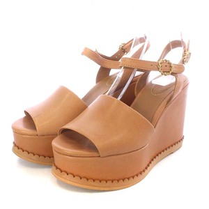  See by Chloe SEE BY CHLOE сандалии Wedge подошва платформа ремешок кожа 37 24cm чай цвет Brown /YO18 женский 