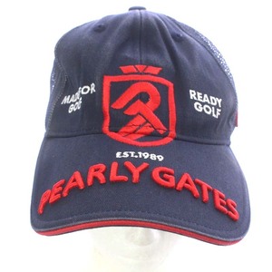 パーリーゲイツ PEARLY GATES 帽子 キャップ ツイル メッシュ 紺 ネイビー /YO24 メンズ