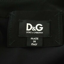 ディー&ジー ドルガバ ドルチェ&ガッバーナ D&G ワンピース ミニ 五分袖 ベロア レース リボン 36 黒 ブラック /NR ■OS レディース_画像3