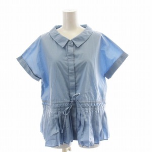  Ray Beams Ray Beams 22SS pleat switch regular color shirt short sleeves plain F light blue /TR9 #OF lady's 
