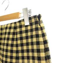 プラダ PRADA チェック スカート ミニ 台形 40 黄色 イエロー 黒 ブラック /AM ■OS レディース_画像4