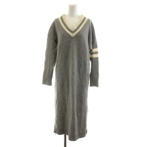  Grace Class GRACE Class 22AW Chill ten long knitted One-piece maxi long long sleeve wool 36 S gray /AN33 lady's 