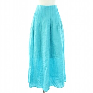 フレイアイディー 22SS Women's French Linen Tuck Skirt スカート リネン ロング レースアップ 0 XS 水色 ライトブルー レディース