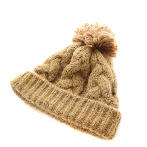 Кашира CA4LA Wataboushi Beg List Hat Hate Watch Cap Pom Pom Brown Brown Onm01657 /YB Ladies