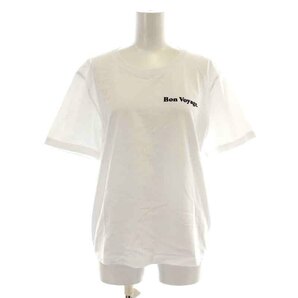 トゥモローランド TOMORROWLAND Les Petits Basics Tシャツ カットソー 半袖 クルーネック ロゴ XS 白 ホワイト 黒 ブラックの画像1