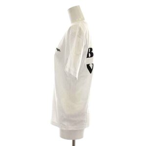 トゥモローランド TOMORROWLAND Les Petits Basics Tシャツ カットソー 半袖 クルーネック ロゴ XS 白 ホワイト 黒 ブラックの画像3
