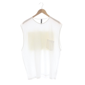 カズユキ クマガイ アタッチメント 21SS 60/2 FRESCA JERSEY CUT OFF TANK TOP PRINT ノースリーブ カットソー プリント 1 白 メンズ