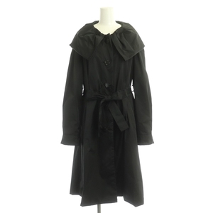 ユキトリイ YUKI TORII ナイロン ロングコート ベルト付き 40 黒 ブラック /HK ■OS レディース