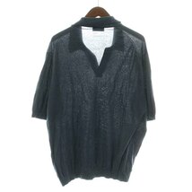 ジョンスメドレー JOHN SMEDLEY ポロシャツ ニット 半袖 スキッパー XL ダークグリーン /NW26 メンズ_画像2