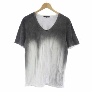 シェラック SHELLAC Tシャツ カットソー 半袖 48 L グレー 白 ホワイト /AT22 メンズ
