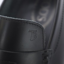 トッズ TOD'S ローファー スリッポン ロゴ レザー 7 26cm 黒 ブラック ●D /SI6 メンズ_画像7