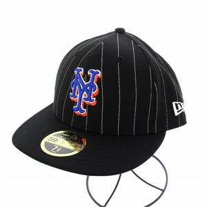 ニューエラ NEW ERA 59FIFTY Pinstripe ピンストライプ ニューヨーク・メッツ ブラック ベースボールキャップ 野球帽 7.5 59.6cm