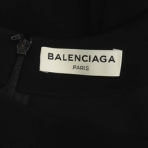 バレンシアガ BALENCIAGA 切り替え ドルマンスリーブワンピース ひざ丈 タイト 半袖 アセテート 34 黒 ブラック /AM ■OS レディース_画像3