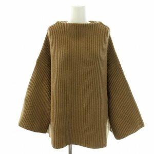 ドゥーズィエムクラス DEUXIEME CLASSE ボートネックアゼニット B/N アゼ KNIT 長袖 ウール カシミヤ混 茶 ブラウン /YT レディース