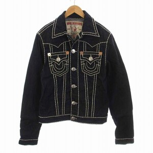 トゥルーレリジョン TRUE RELIGION JIMMY SUPER T デニムジャケット Gジャン ジージャン アウター ステッチ M インディゴ ネイビー 紺