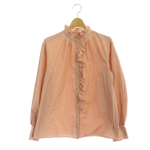  Anayi ANAYI 22SS micro tough ta frill shirt blouse long sleeve front opening 38 pink /NR #OS lady's 