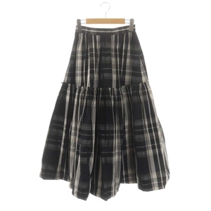  Apuweiser-riche Apuweiser-riche 23AWta Futaba Rune skirt long flair check 0 black eggshell white gray 