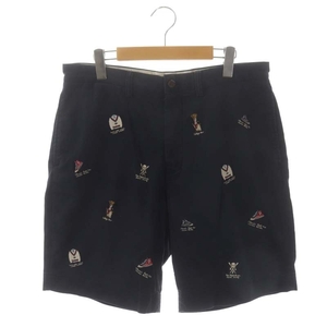  Polo Ralph Lauren POLO RALPH LAUREN college Polo Bear embroidery shorts short pants zipper fly cotton .34 navy blue 