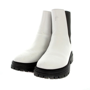 Позвоните Harn Chelsea Boots Side Gore Short Boots Кожа 6,5 23,5 см белый белый /AK12 Ladies