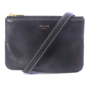 セリーヌ CELINE フィービーファイロ Mini Trio ショルダーバッグ ワンショルダー 斜め掛け レザー 黒 ブラック /YO22 ■OH レディース