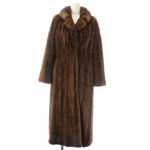 ムーンバットファー Moonbat Fur コート ミンクファー ロング 毛皮 13 XL 茶 ブラウン /KW ■GY18 レディース