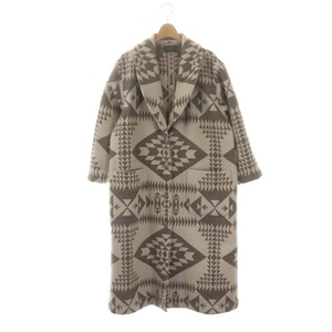 ペンドルトン PENDLETON ウール ネイティブ柄 ロングコート アウター ショールカラー ベージュ モカ /ES ■OS レディース