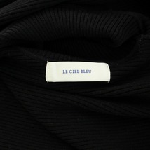 ルシェルブルー LE CIEL BLEU リブクロップドニットトップス セーター タートルネック 長袖 ウール 36 S 黒 ブラック /YT レディース_画像4