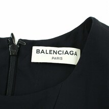 バレンシアガ BALENCIAGA シャツ ブラウス 半袖 総柄 36 XS 黒 ブラック グレー /TK レディース_画像8
