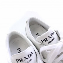 未使用品 プラダ PRADA ローカットスニーカー 三角ロゴ レザー 37.5 24.5cm 白 ホワイト /KH レディース_画像5