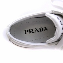 未使用品 プラダ PRADA ローカットスニーカー 三角ロゴ レザー 37.5 24.5cm 白 ホワイト /KH レディース_画像7